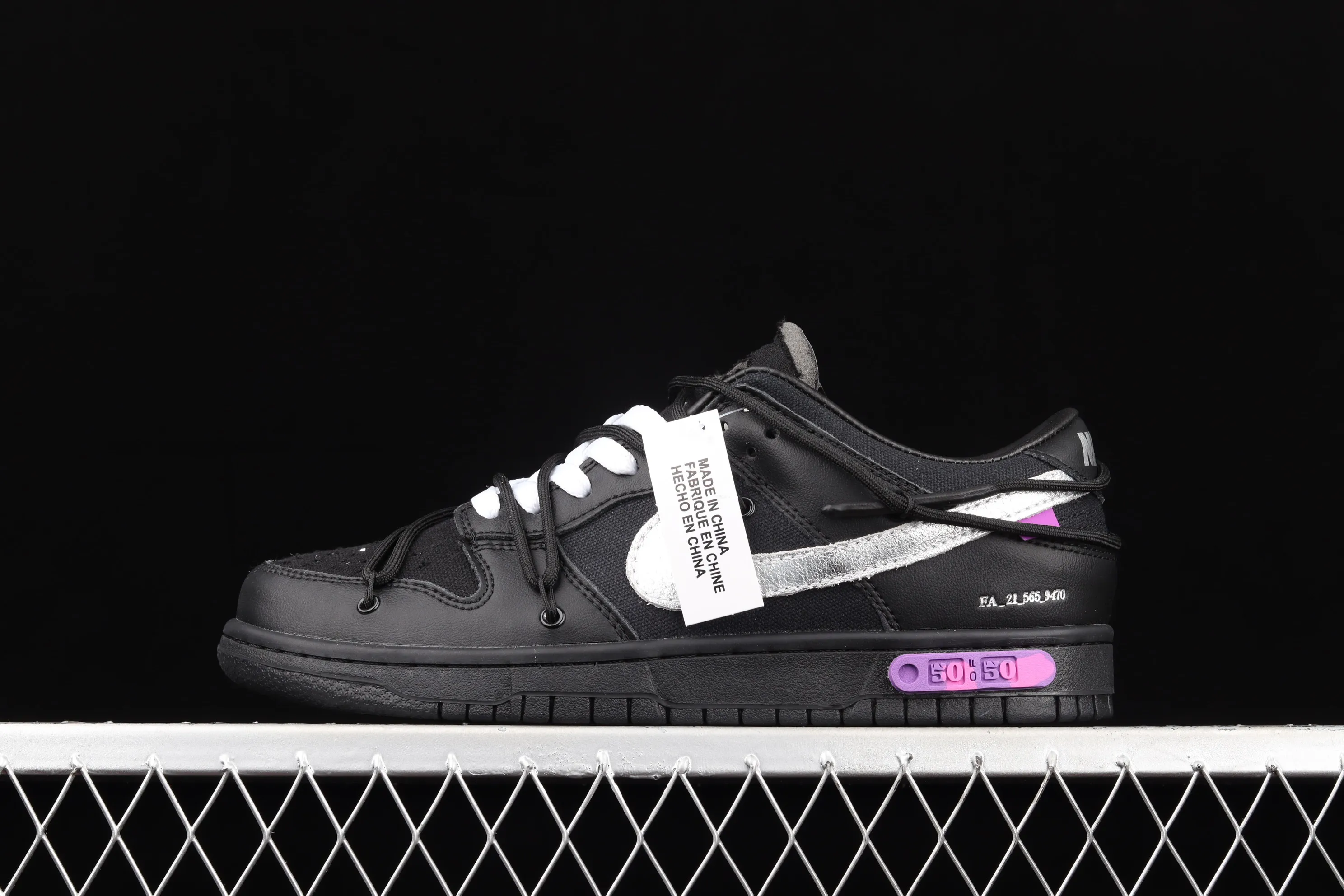 All Categories Nk SB Dunk Series Nk SB Dunk Low Low-top sneakers Cost-effective version OF x Nk Dunk Low "04 of 50" OW all black casual sports skate shoes DM1602-001